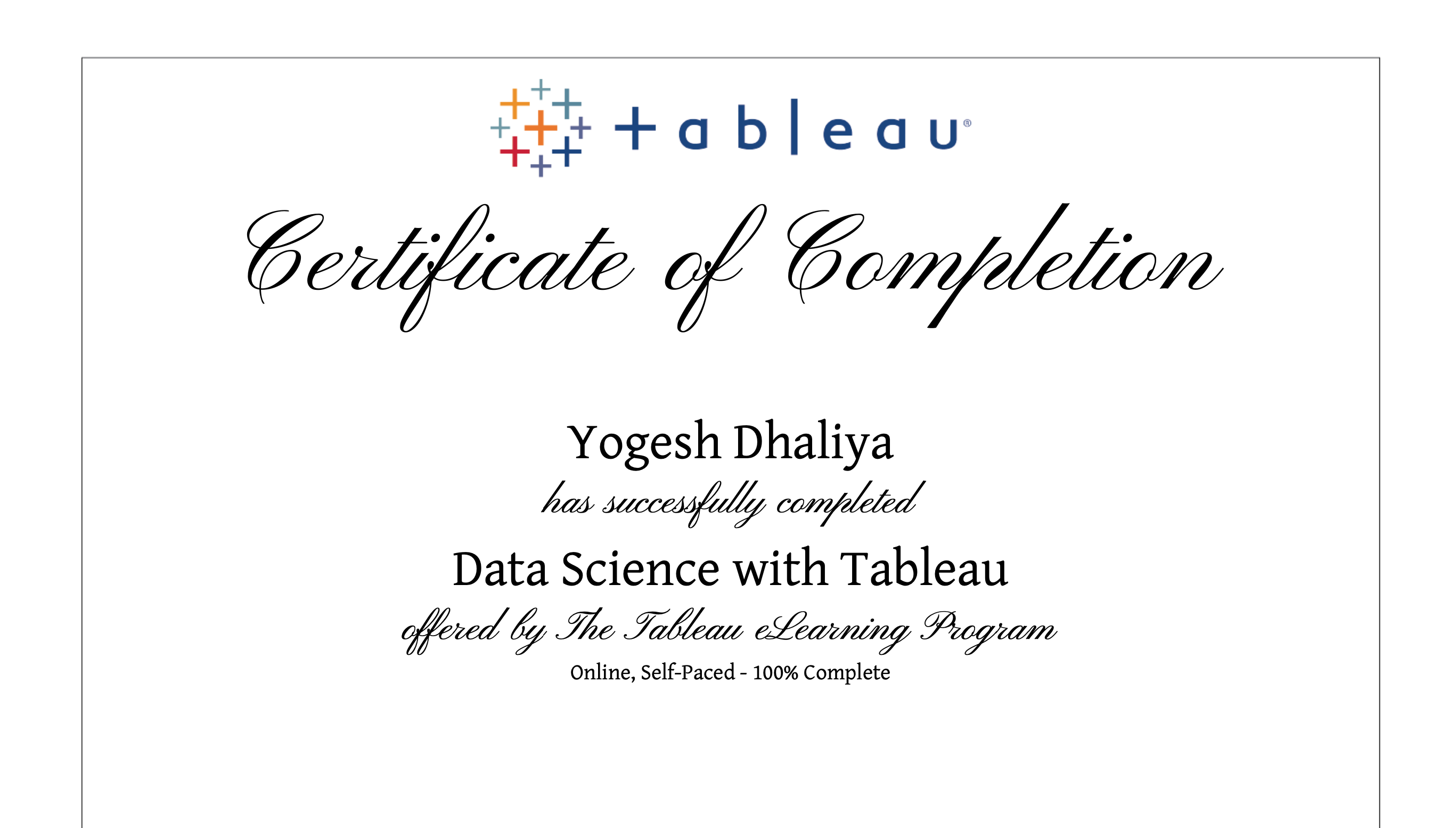 Tableau for Data Science